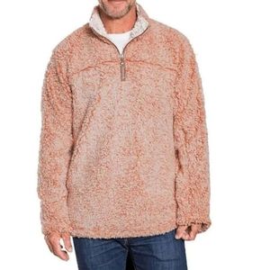 True Grit Frosty TEDDY Tipped 1/4 Zip Up Pullover Medium Men’s Spice Sherpa Cozy